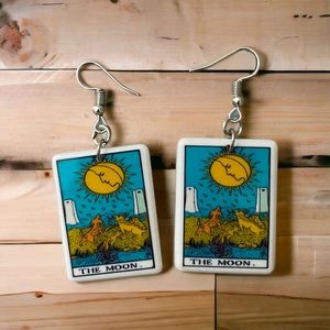 The Moon Acrylic Tarot Card Earrings